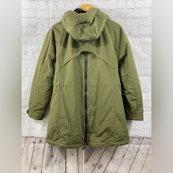 Coffee Shop New York Womens Size Large Olive Green Sherpa Lined Hooded Jacket - Picture 5 of 13
